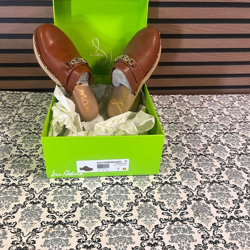 Sam Edelman Brown Nappa Mules